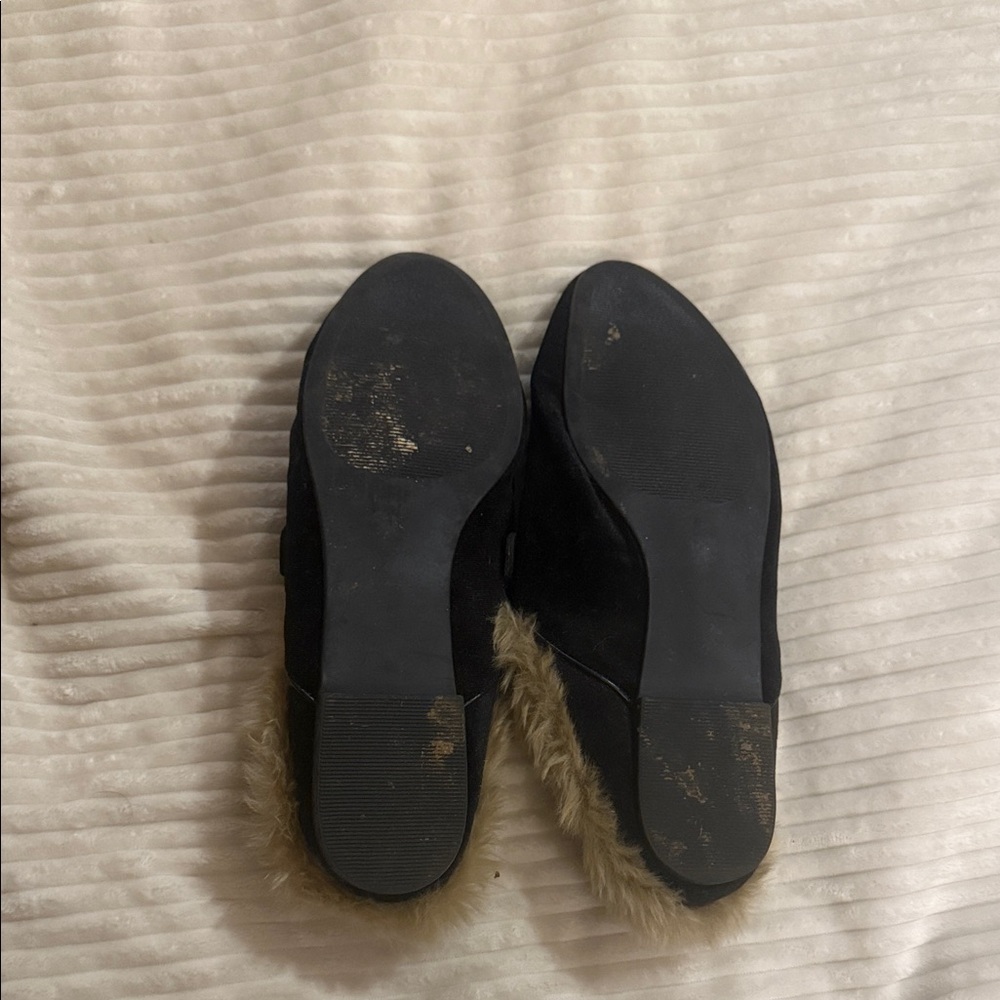 Steve Madden Black Fur-Lined Mules - Picture 2 of 2